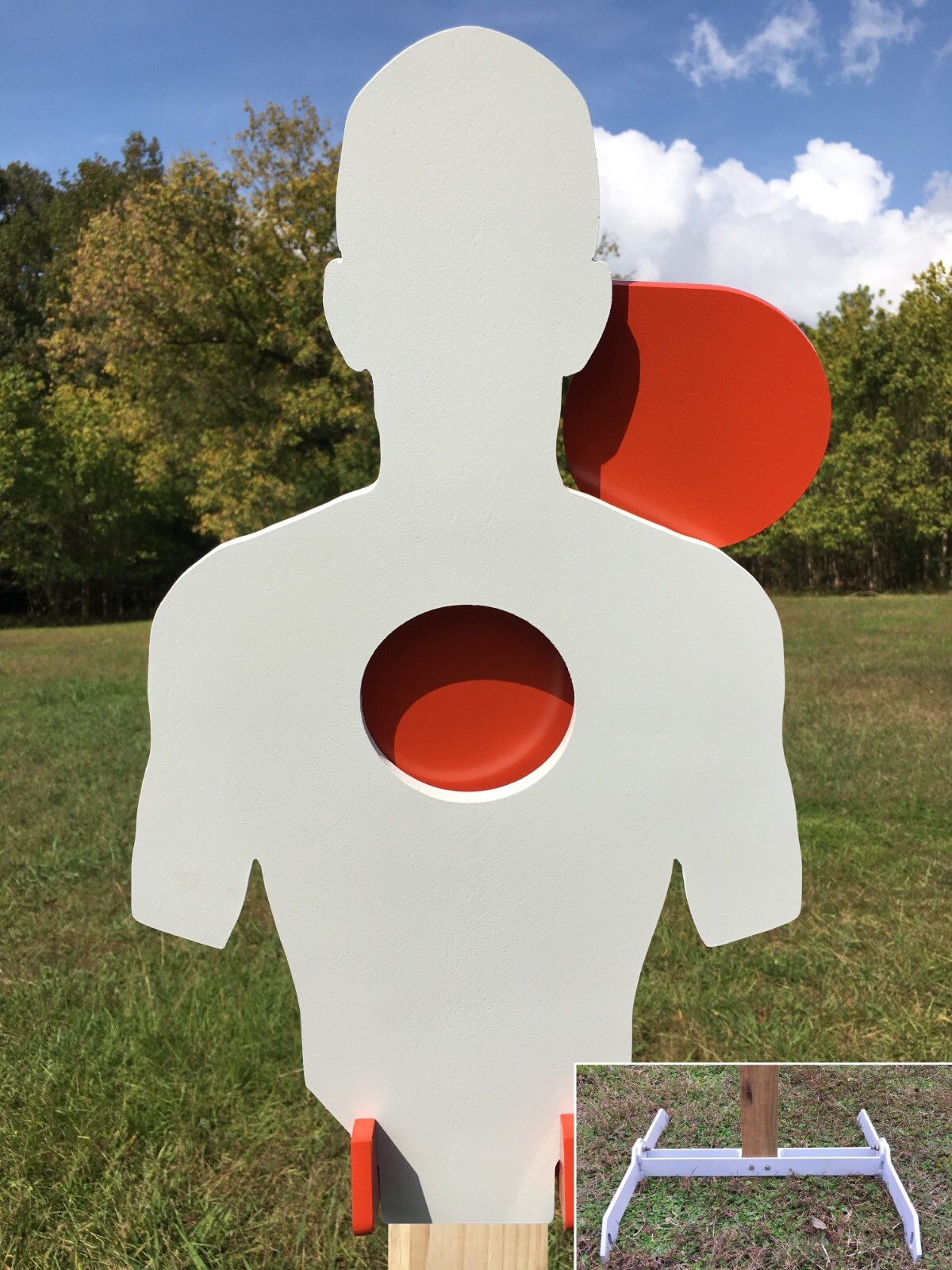 3/8 AR500 12"x21" Combatant Hostage Reactive Steel Shooting Target w/ 2x4 Stand