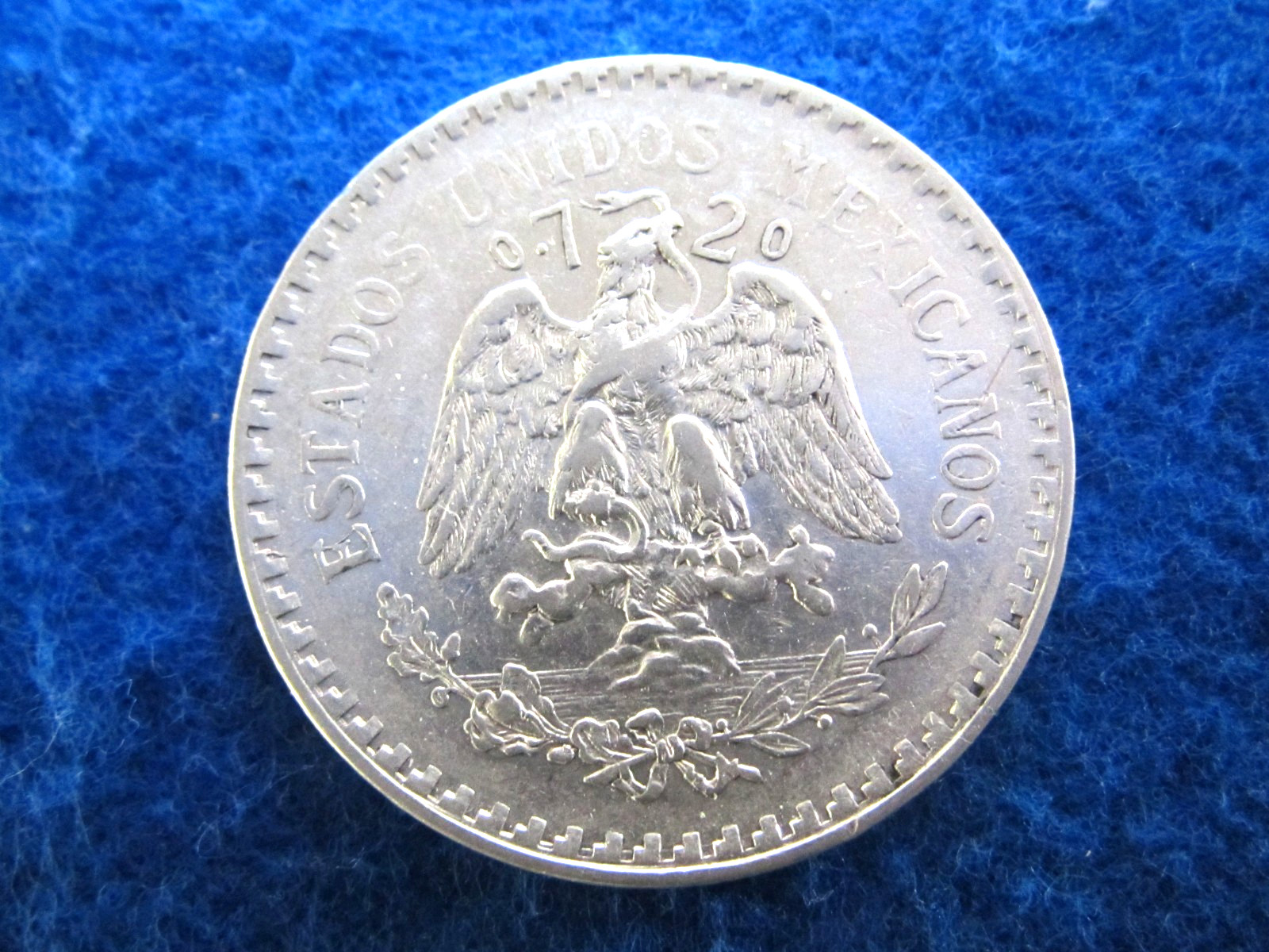 1924 Mexico Silver Peso - Lustrous Higher Grade - Cleaned at some time