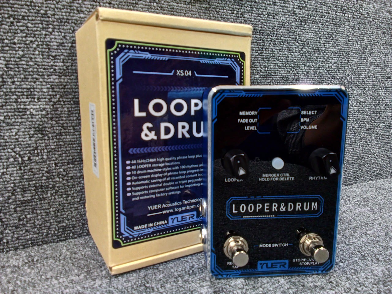 YUER XS-04 Looper & Drum Machine Guitar Effects Pedal Working Tested TB02 1.5