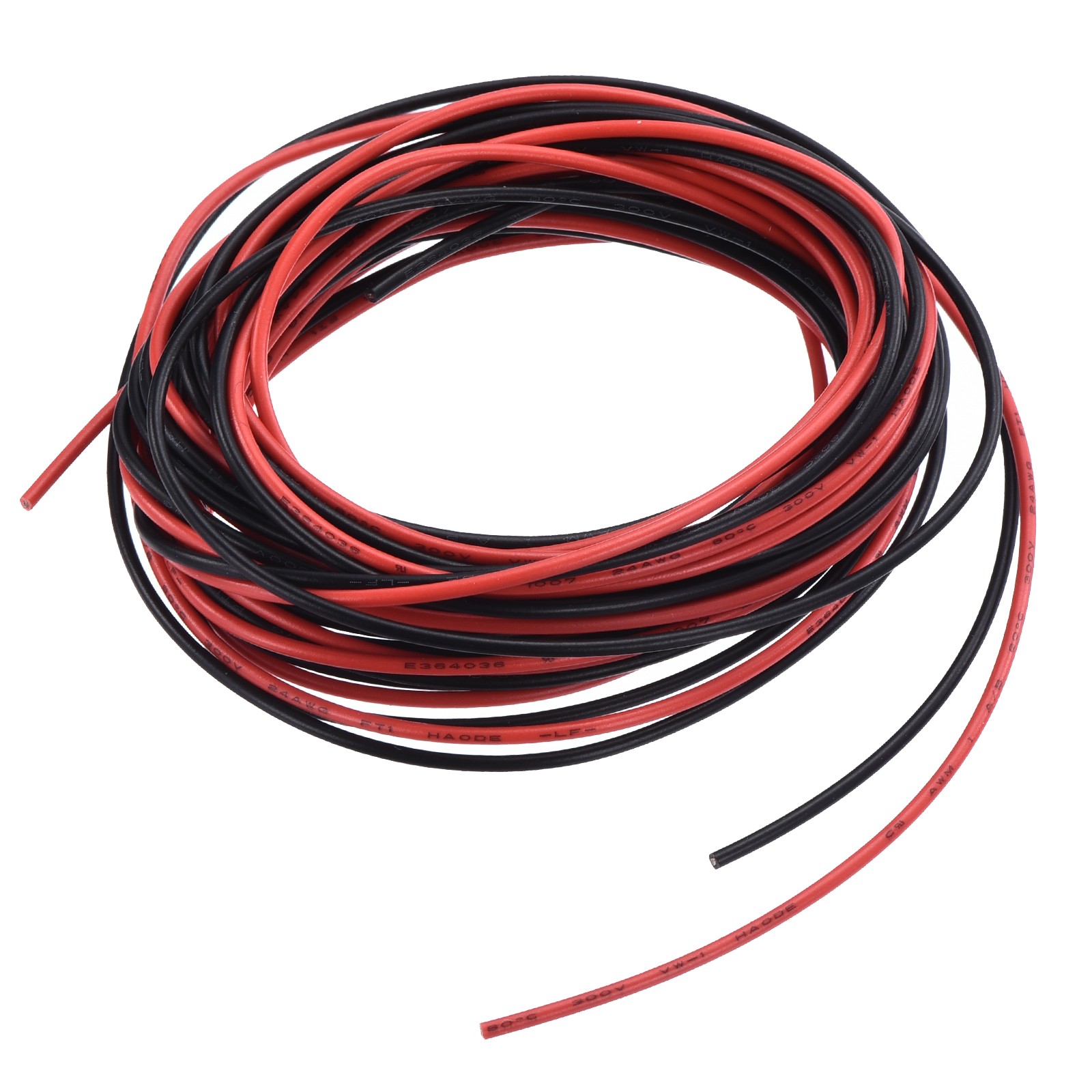 24 Gauge PVC Hookup Wire 3.0m/10ft 24AWG Flexible Electrical Wire, 1.5mm Dia