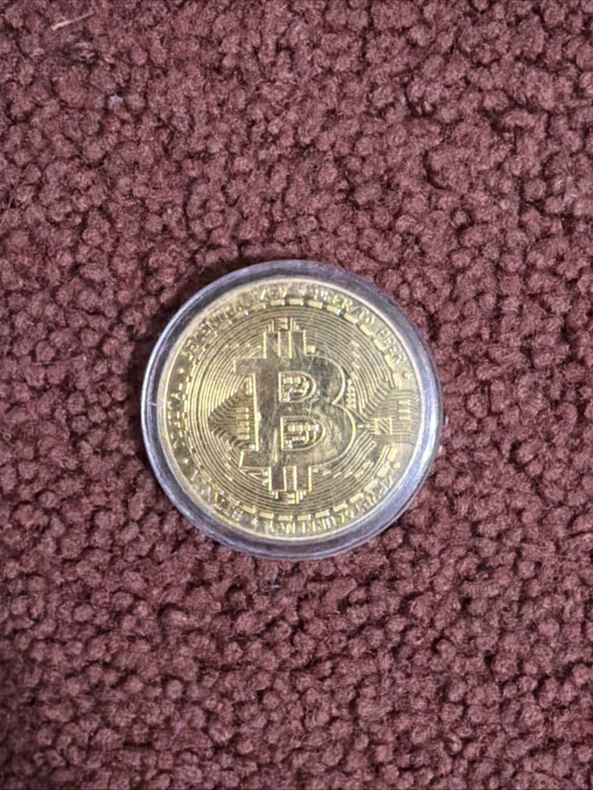 Bitcoin Physical Commemorative Coin Gold Plated w/ Case Crypto Collectible NEW