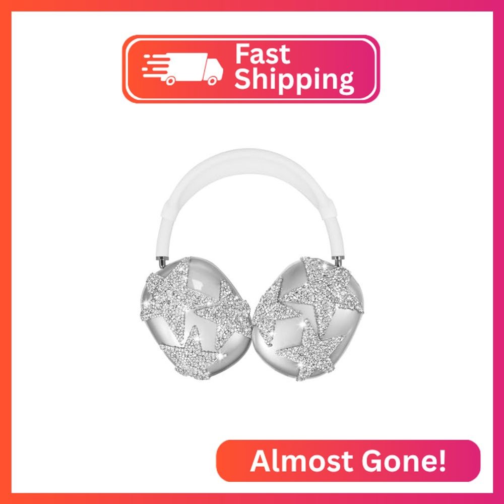 Adhiper Bling Case Cover for Apple AirPods Max/Max 2 (Stars,Clear)