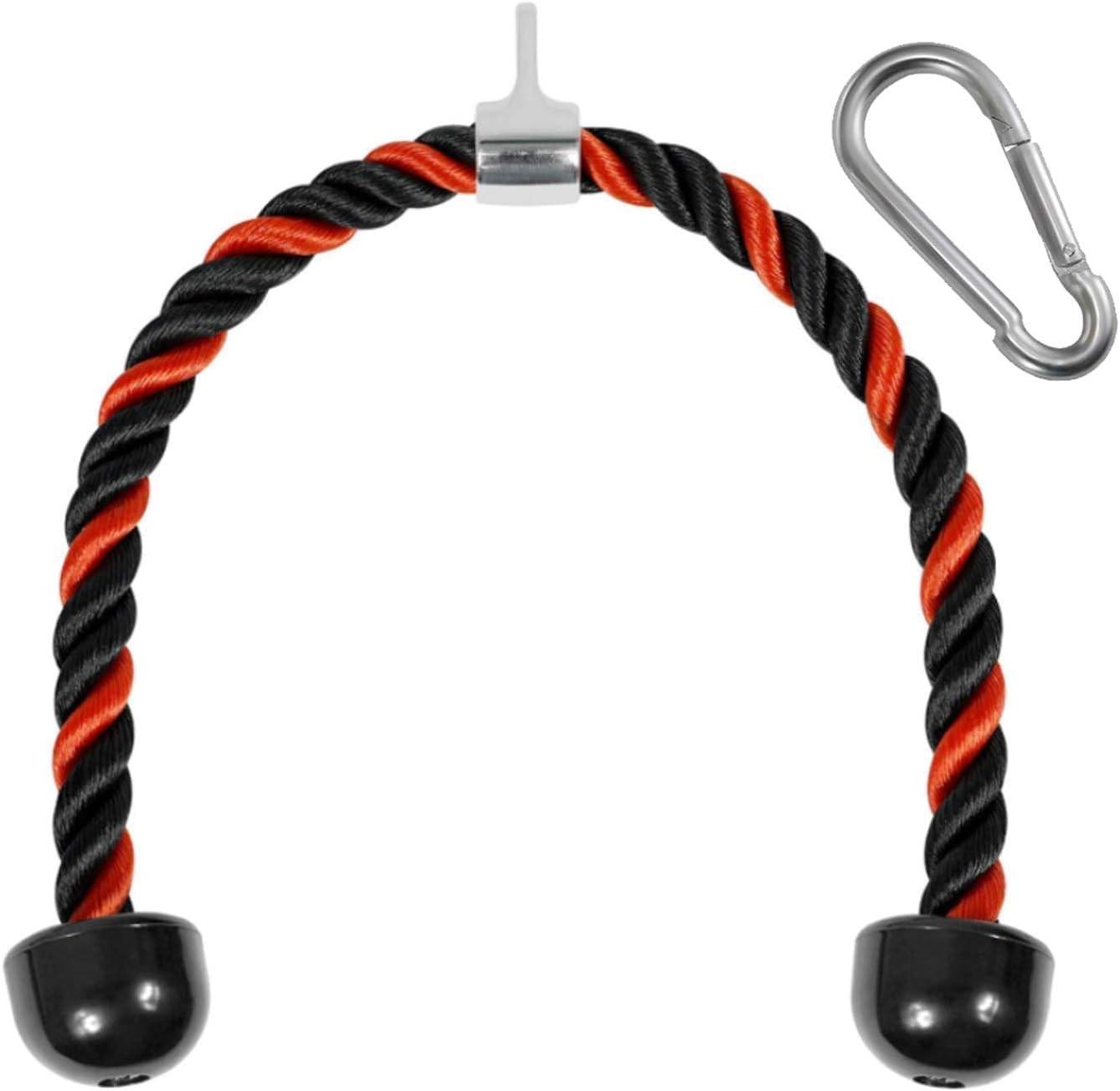 Deluxe Tricep Rope Cable Attachment w/ Carabiner, 27 & 36" w/ 4 Colors- Exercise