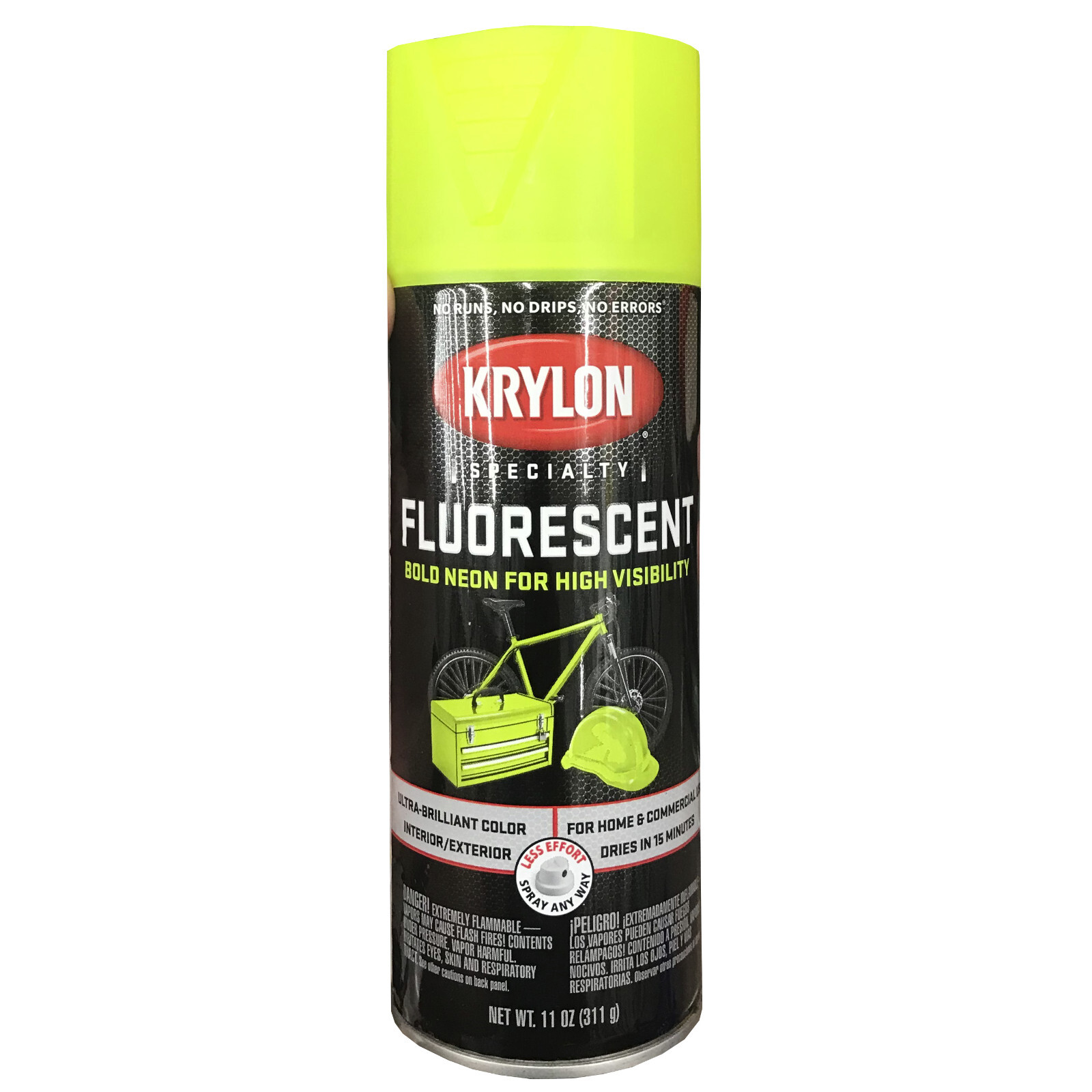KRYLON FLUORESCENT SPRAY PAINT LEMON YELLOW 3104 Bold Neon Color HIGH VISIBILITY