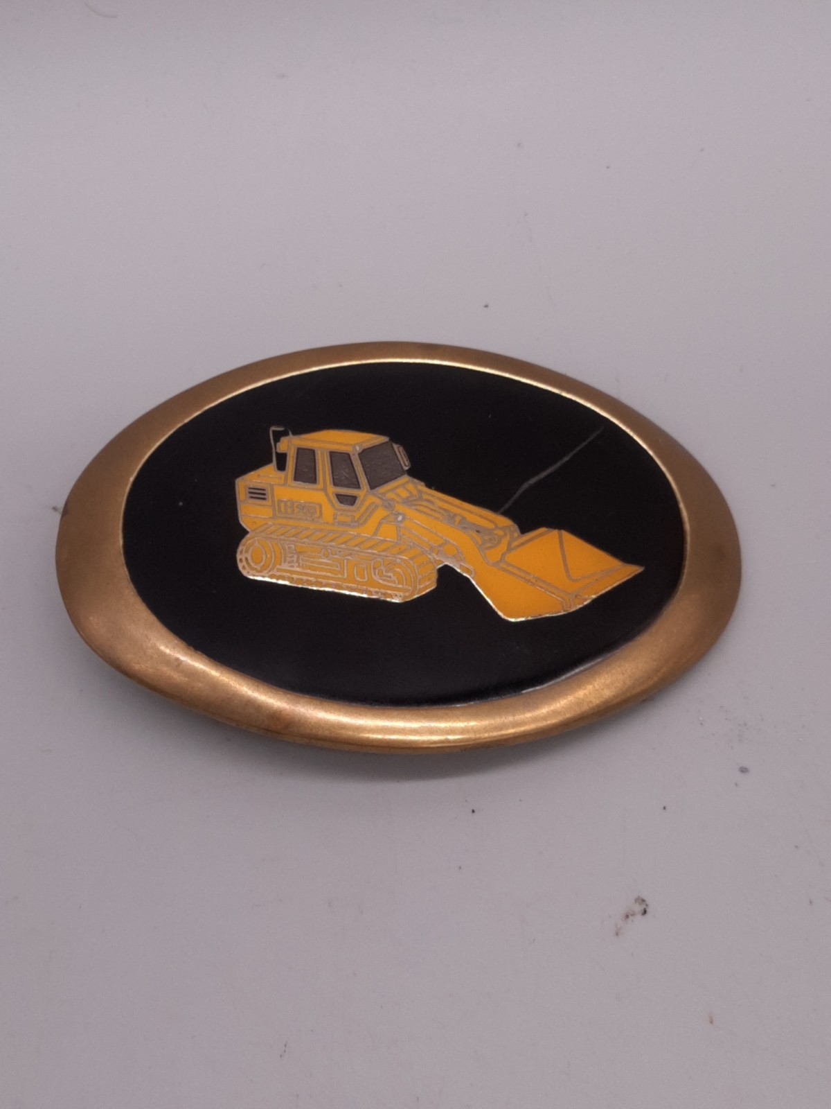 Vintage Caterpillar 953 Tractor Belt Buckle Baron Brass Company Used 1983