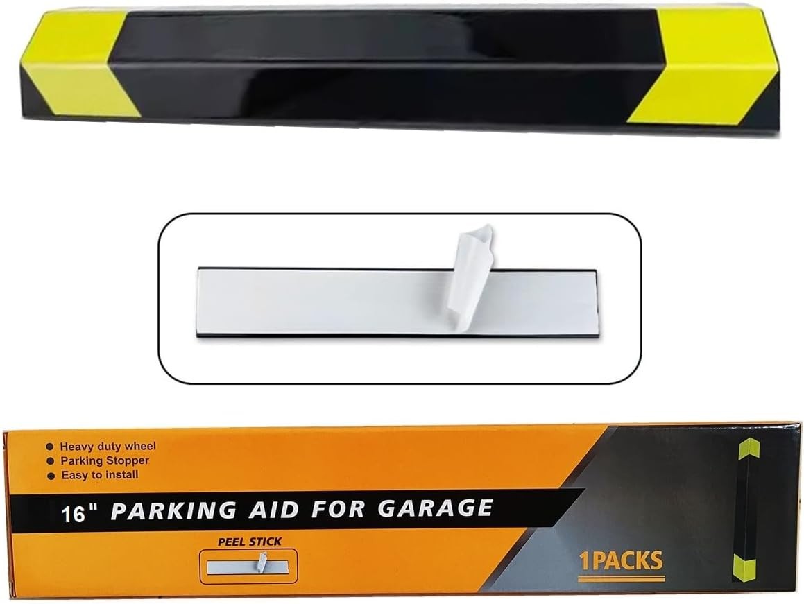Heavy Duty Parking Aid for Garage, 16" Car Parking Stopper for Garage 1 Pack, Pa