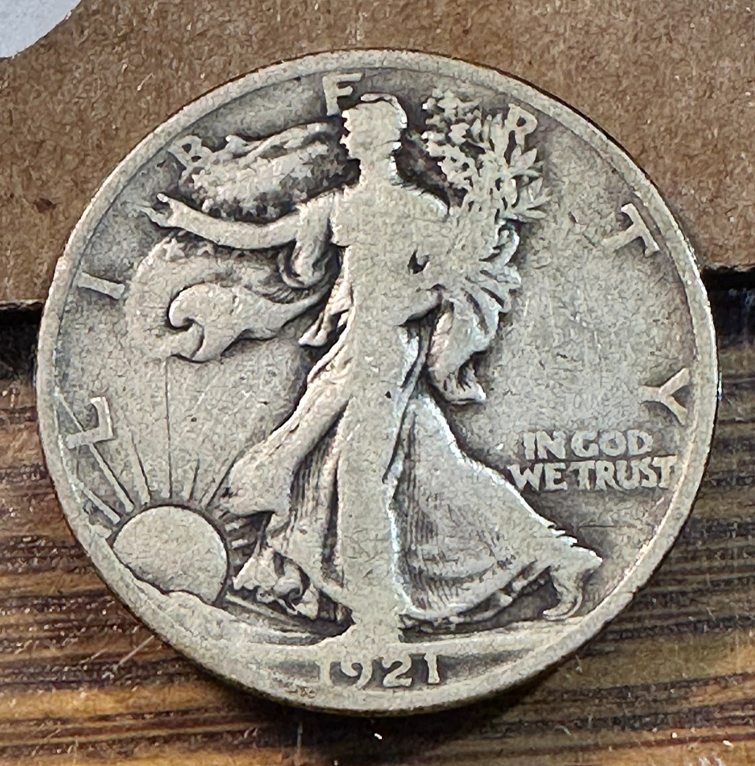 1921 Walking Liberty Half Dollar Nice Original VG CHRC