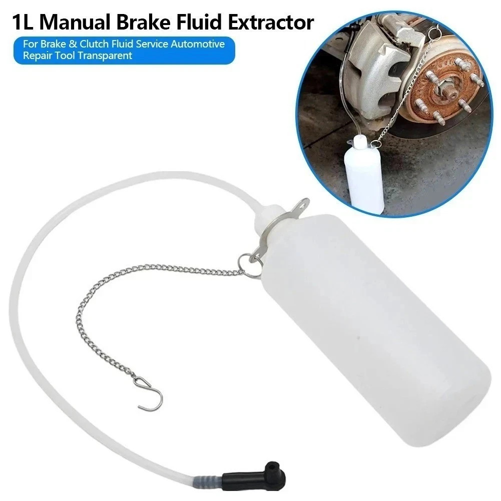 1L Brake Bleeder Bottle Kit One Way Check Valve 31.5 in Hose Fluid Bleeding Tool