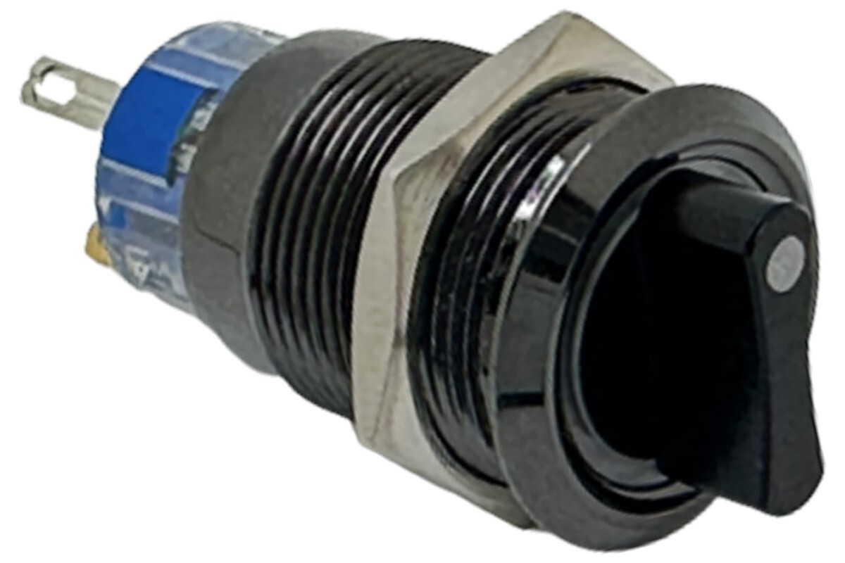 3/4" 2-Way Rotary Stainless Steel Selector Switch w Blue Angel Eye Halo 19mm 12V