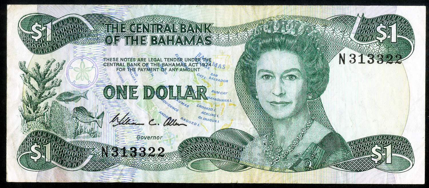 Bahamas Paper Money $1 Note