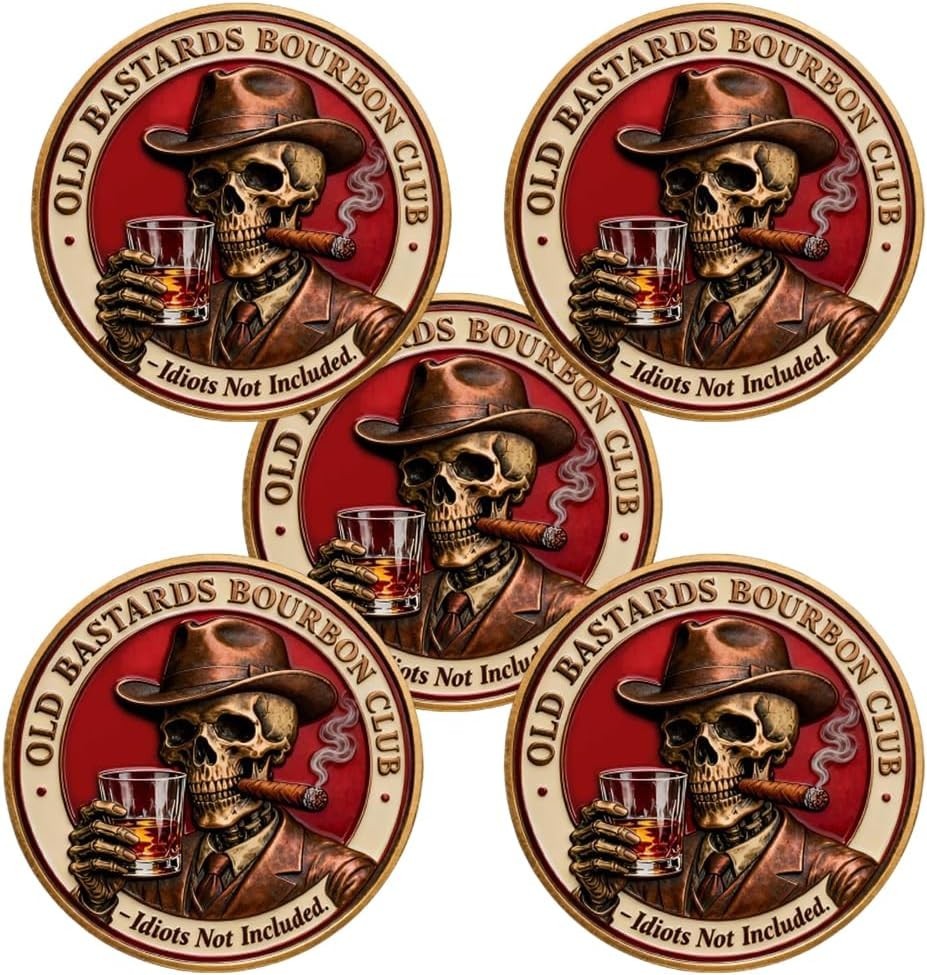 Old Bastards Bourbon Club Collectible Coin,Funny Whiskey Club...