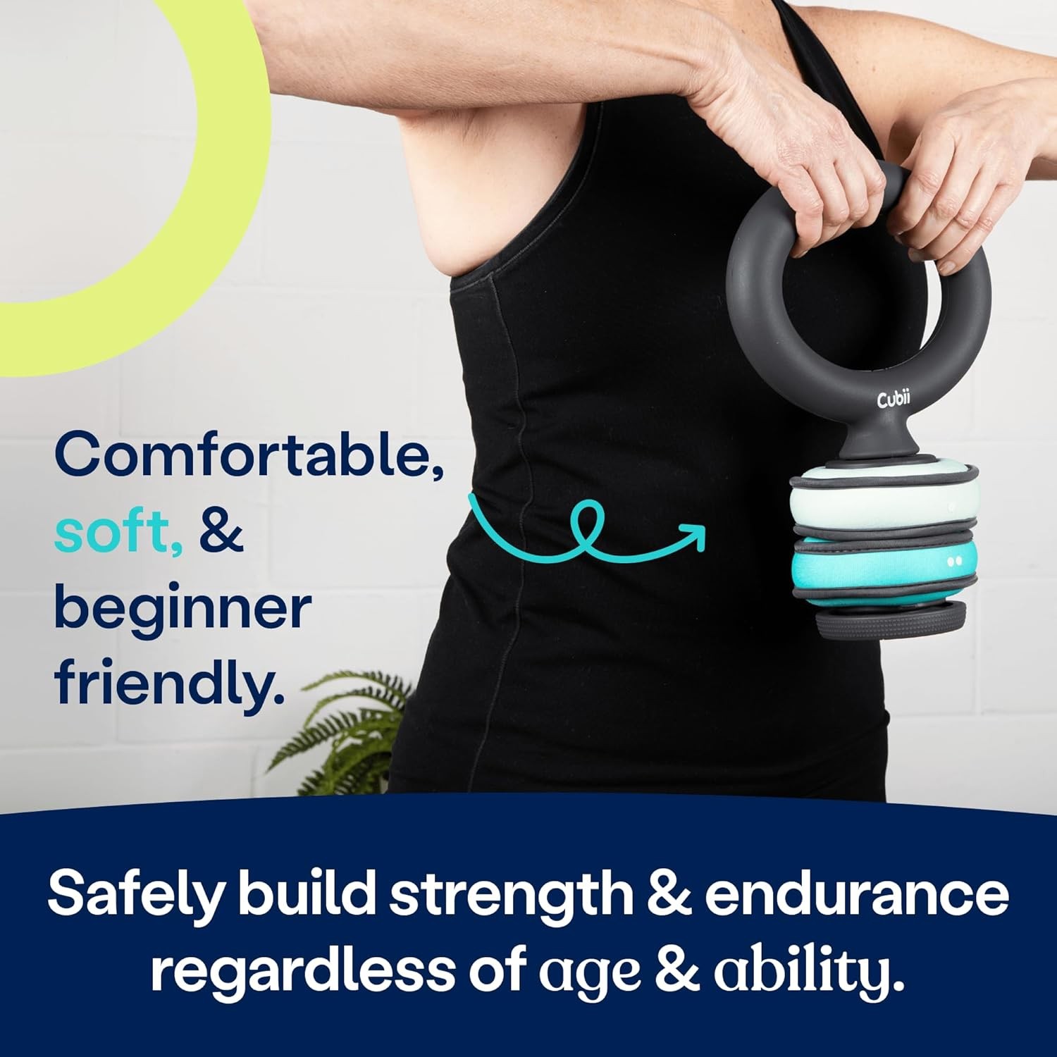 Adjustable Kettlebell Set - Includes Two Cubii SoftRings Removable Soft Weights