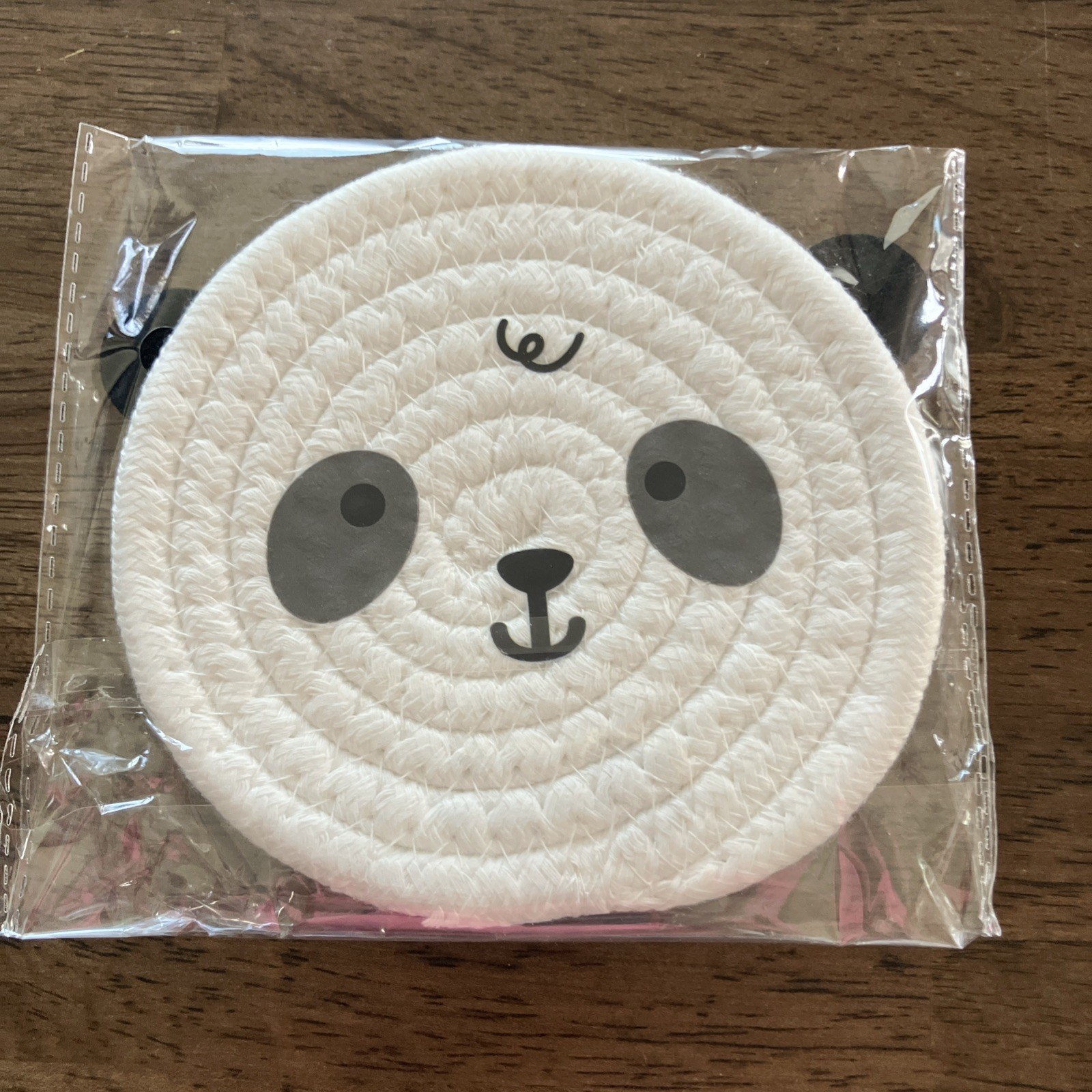 PANDA Round Cotton Coiled Rope Coaster  - 5” NEW