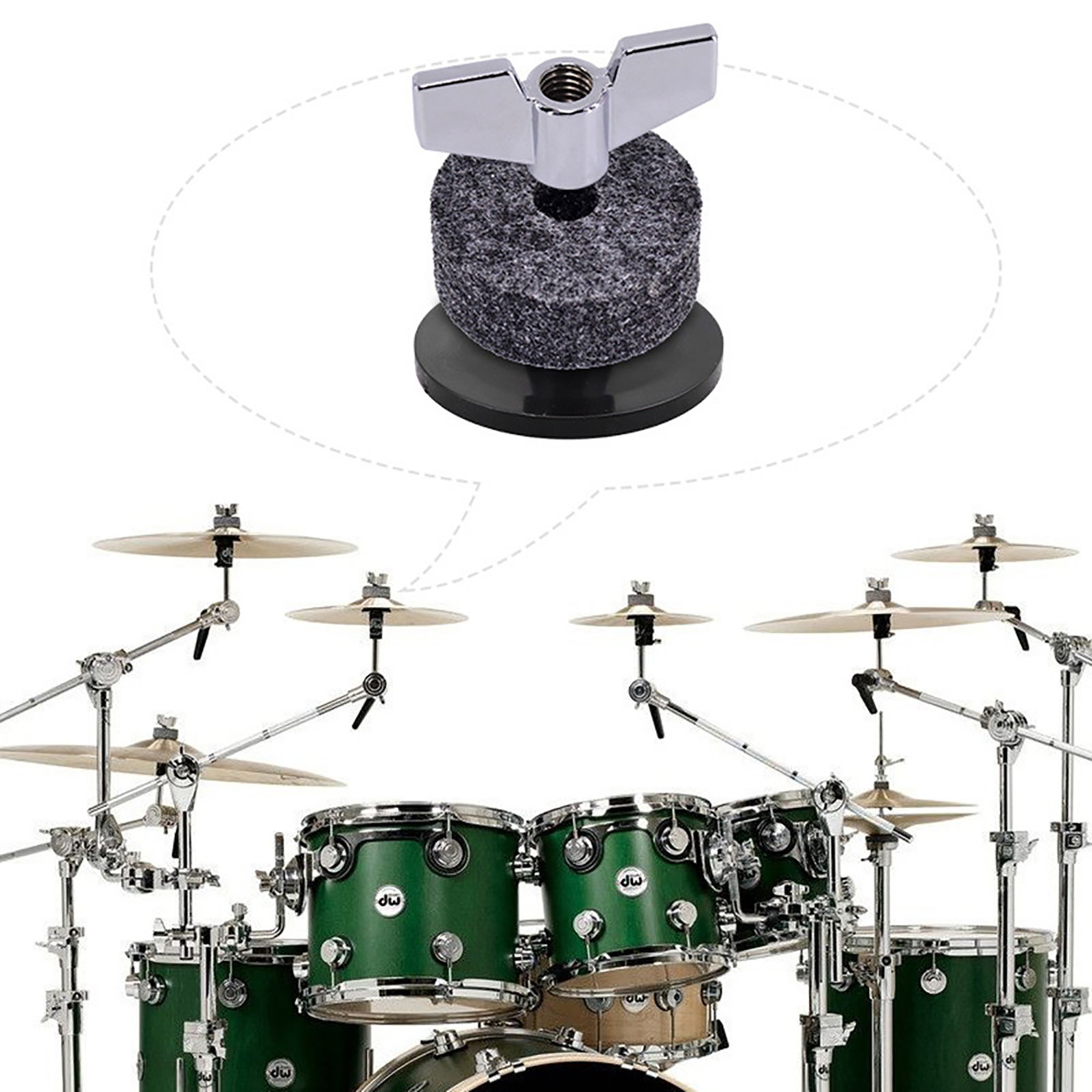 18Pcs Cymbal Part Replacement Stand Hi Hat Felt Wing Nut for Drum Set