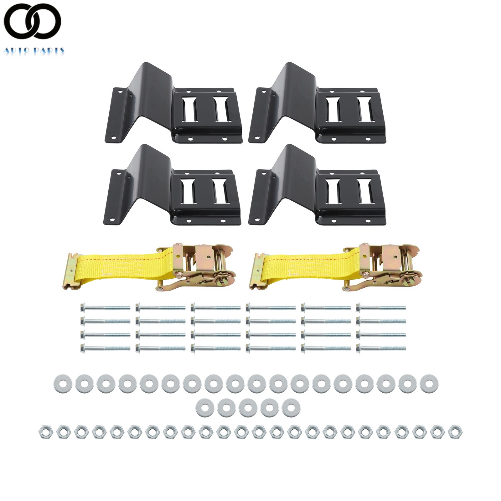 Heavy Loads E Track System With Wheel Chock 9' Yellow Ratchet Tie Down Straps