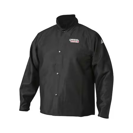 Lincoln Electric K2985-L Welding Jacket, Cotton, 9 Oz, 30 In Length, Button