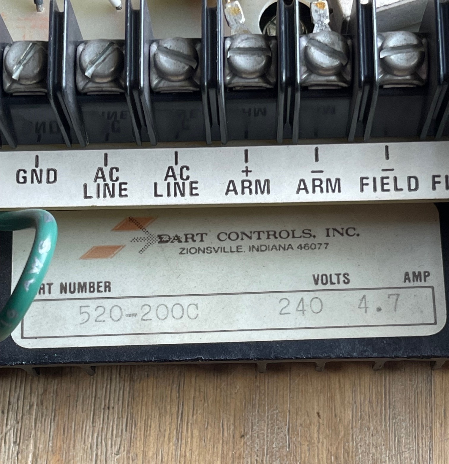 DART CONTROLS 520-200C DC DRIVE 240V 4.7A