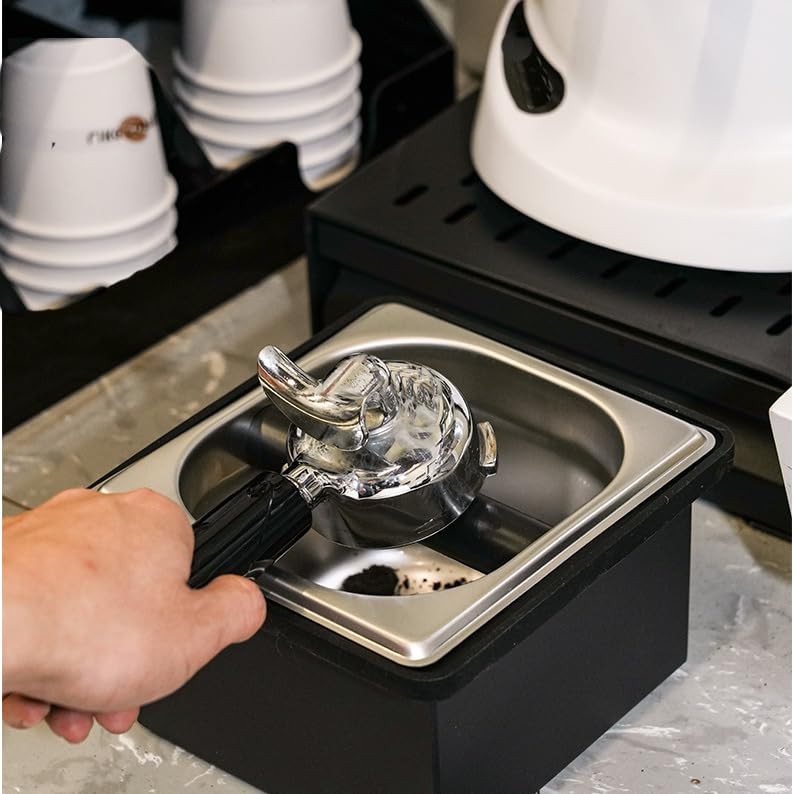 Coffee Knock , Stainless Steel Coffee Espresso Knock Coffee Grounds Bin with ...
