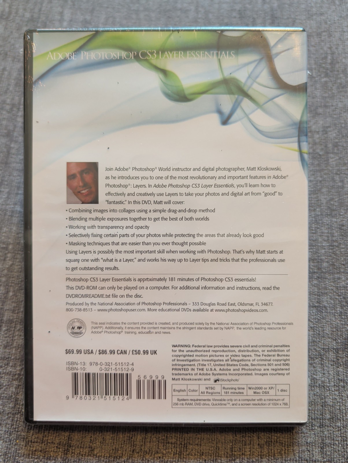 Adobe Photoshop CS3 Layer Essentials DVD-ROM Matt Kloskowski New Sealed Tutorial