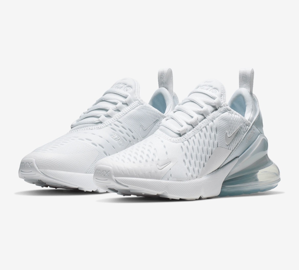 Nike Air Max 270 triple white color 943345-103 NWB BIG KIDS RUNNING SNEAKER