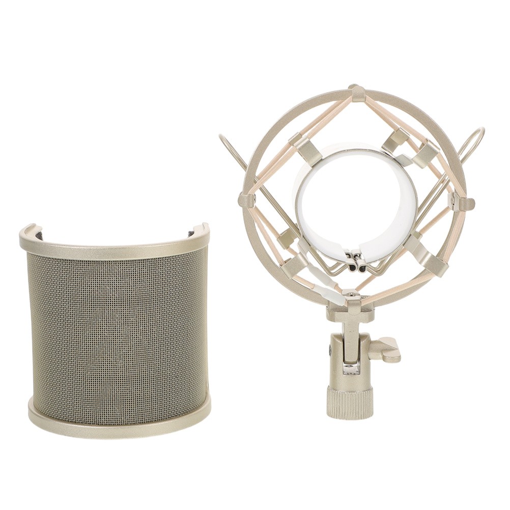 Mic Stand with Pop Filter Microphone Windscreen Shock Mount Isolation Shield