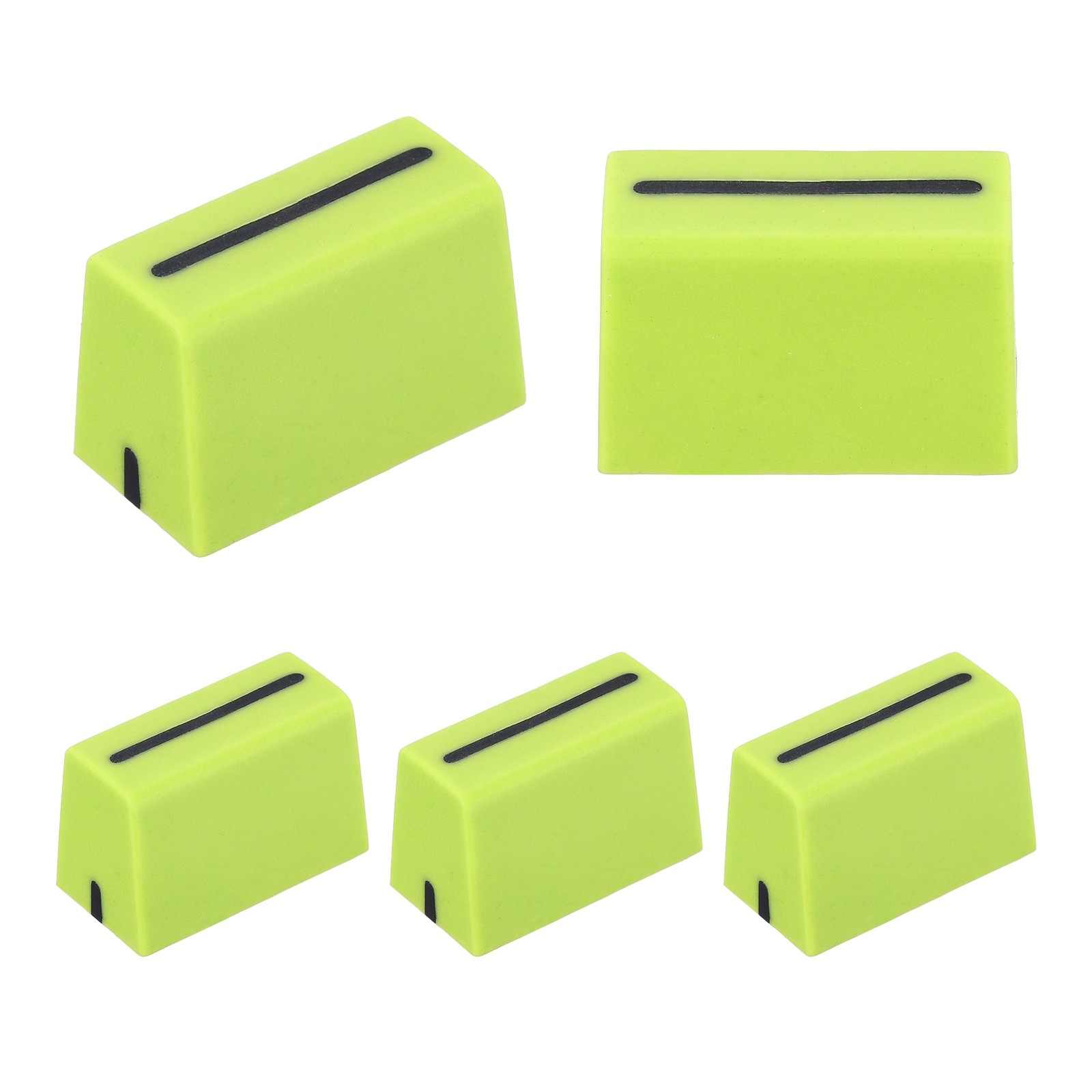 Universal Fader Knobs, Green Mixer Fader Caps Rubber for DJ Console, 5Pcs