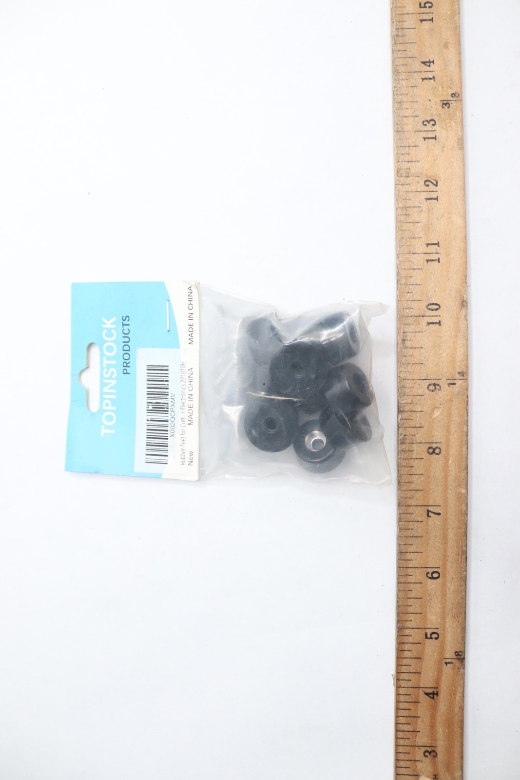 (10-Pk) Round Feet Non-Slip Bumper with Steel Washer Rubber Black 22 x 18 x 10mm