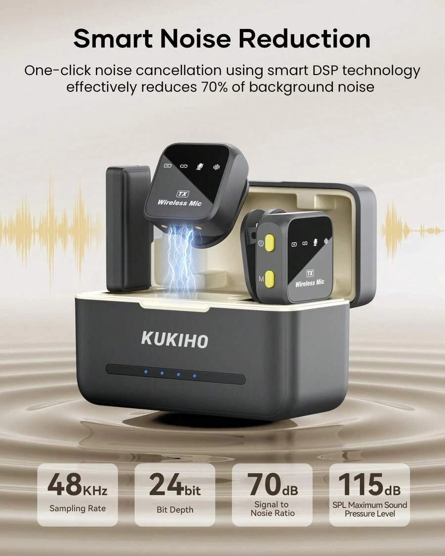 KUKIHO Wireless Microphone, Black