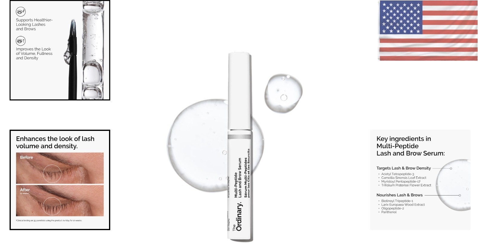 Transform Lashes & Brows: The Ordinary Peptide Serum for Fullness - 0.16 Fl Oz