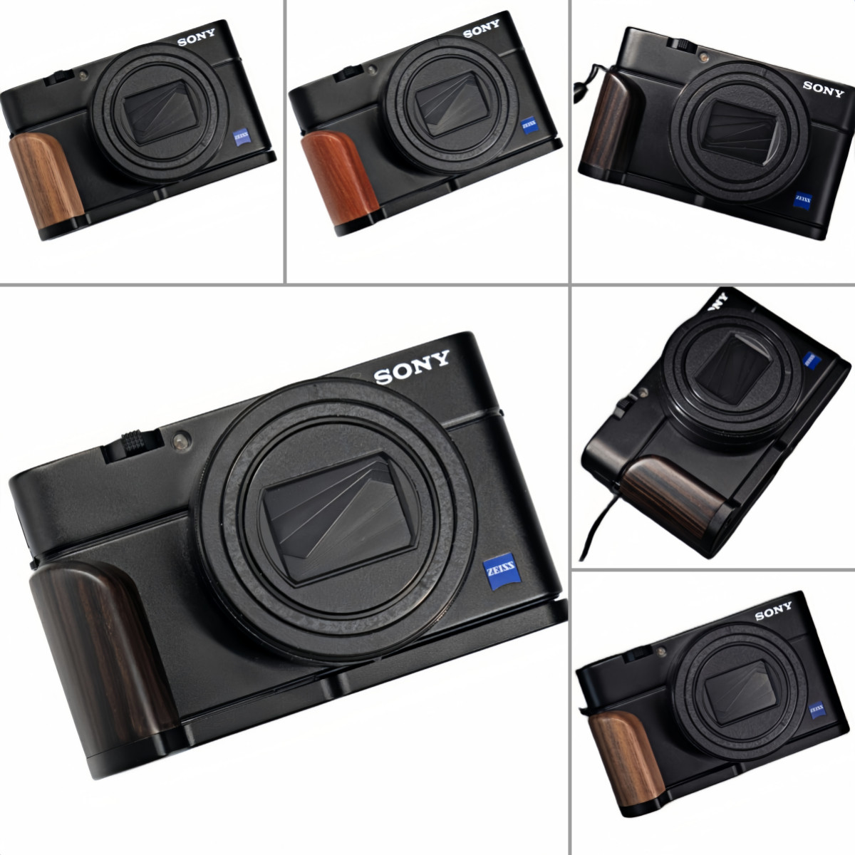 For Sony RX100M7 Handmade Wooden L Hand Grip w/ Aluminium Alloy Baseplate