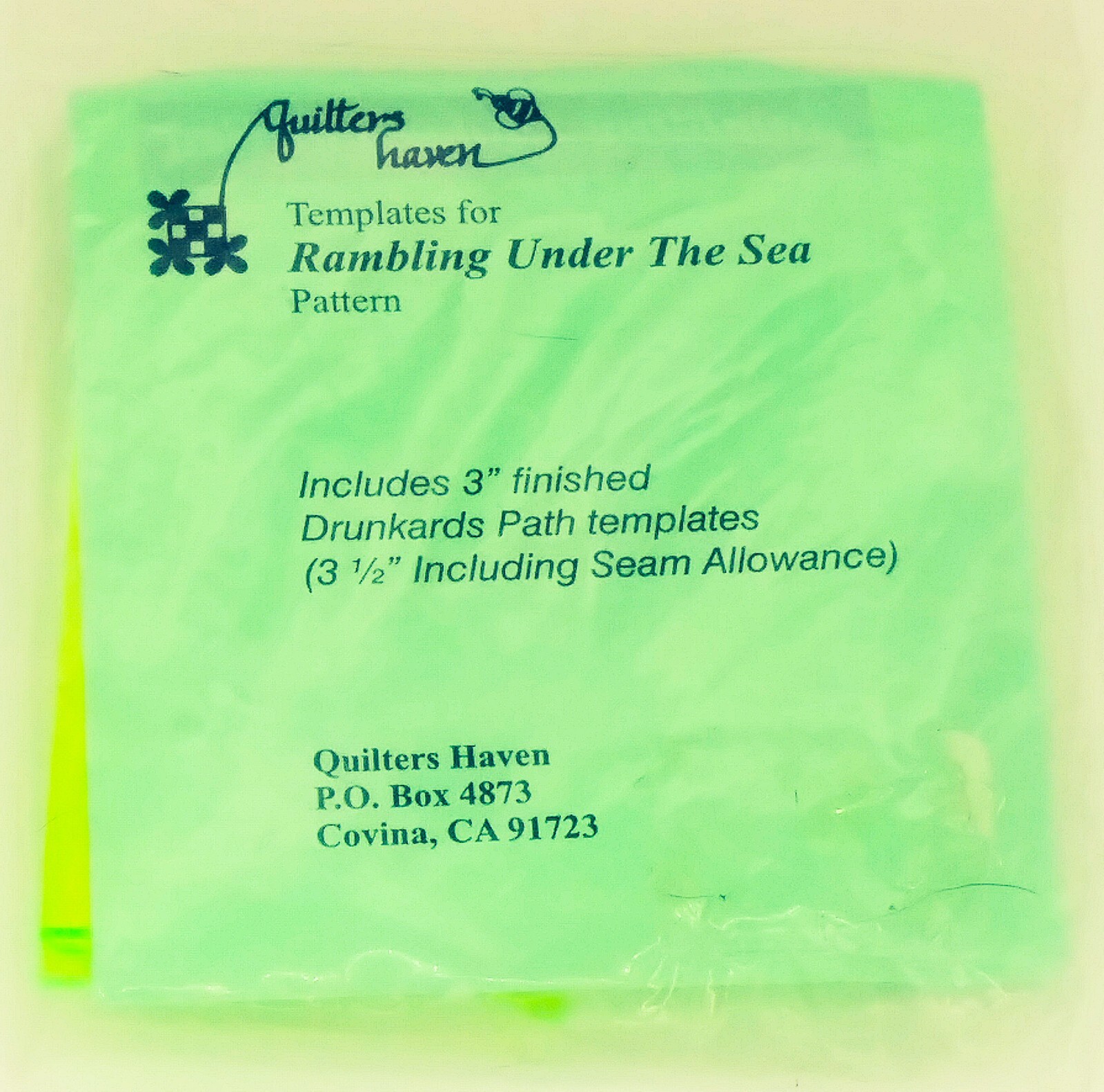 Templates-Rambling Under the Sea- Quilters Haven-3" Finished Drunkards Path