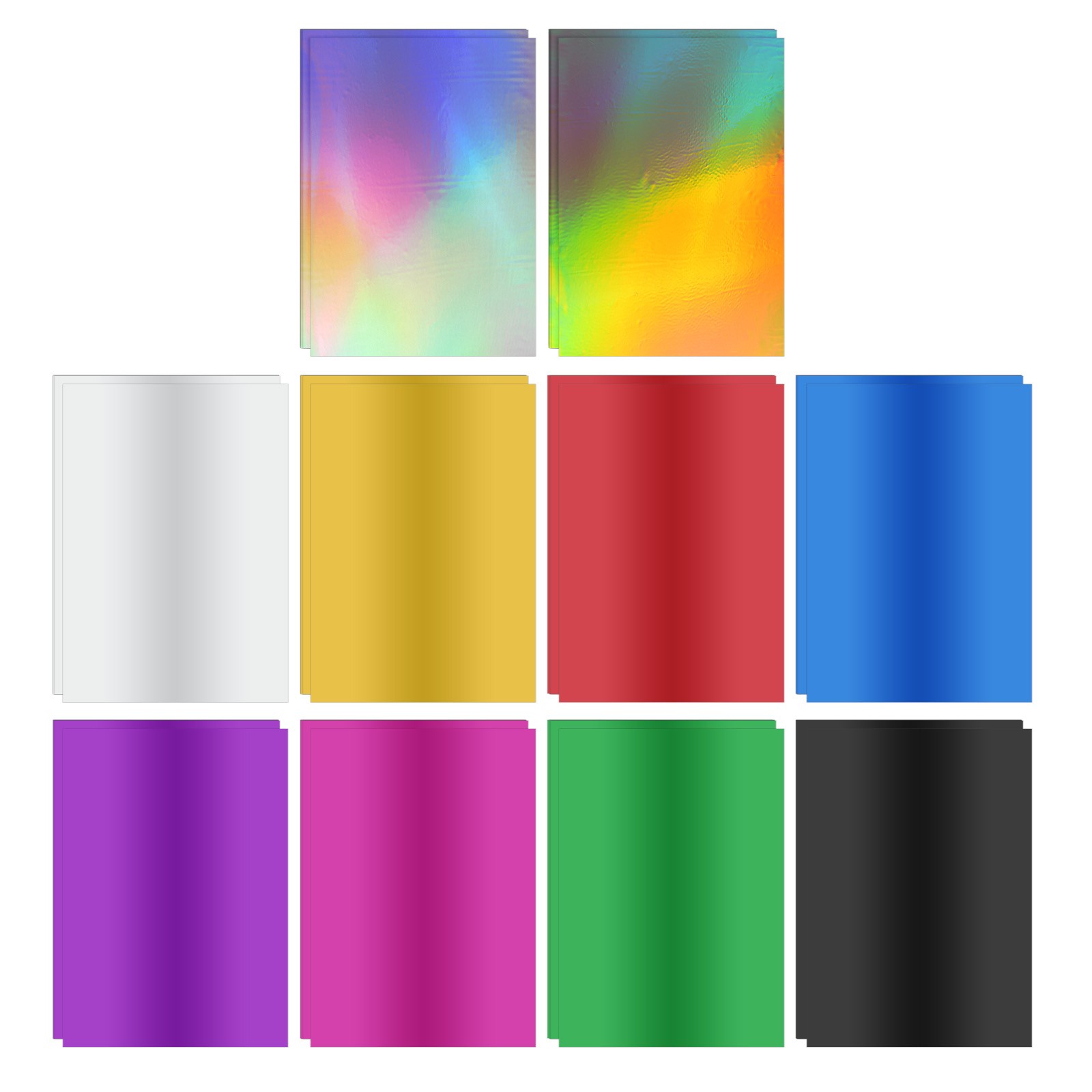 11.7x8.3" Hot Stamping Foil Paper Sheet, 100 Sheets A4, 10 Colors