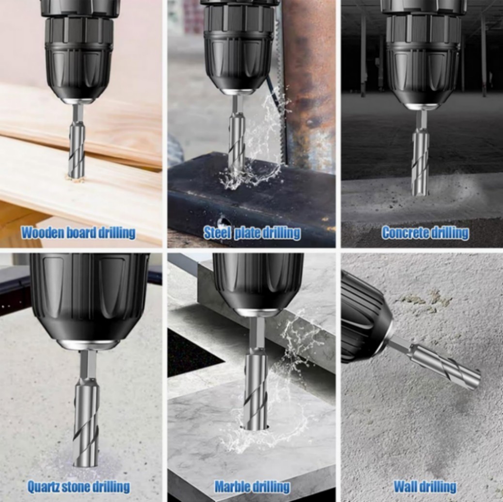 4 Pack Four-Flute Sawtooth Eccentric Drill Bit High Hardness Eccentric Drill Bit
