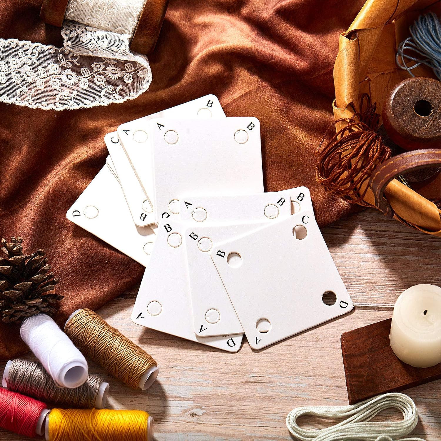 50 Pieces Weaving Cards Tablet Weaving Card Paper Loom Cards for Loom or Inkl...