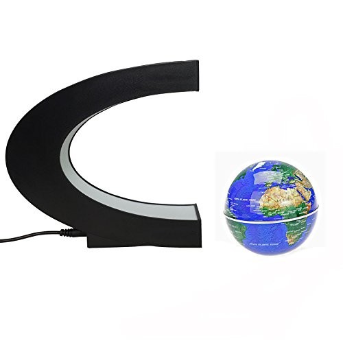 Floating Globe with Lights Shape Magnetic Levitation Floating Globe World Map...
