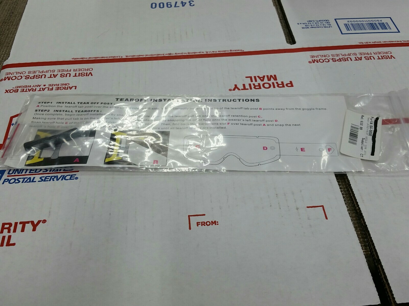 Castle Force/Riot/Launch Goggle Tear-Offs (10 pk) NEW P# 64-9000
