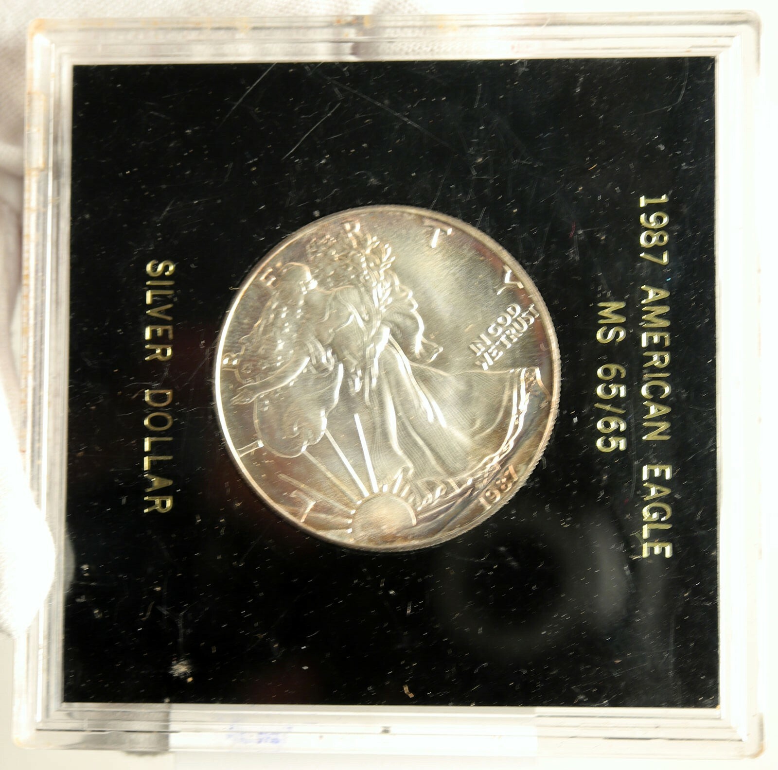 1987 UNITED STATES USA American Eagle & Liberty SILVER $1 Dollar Coin i103465