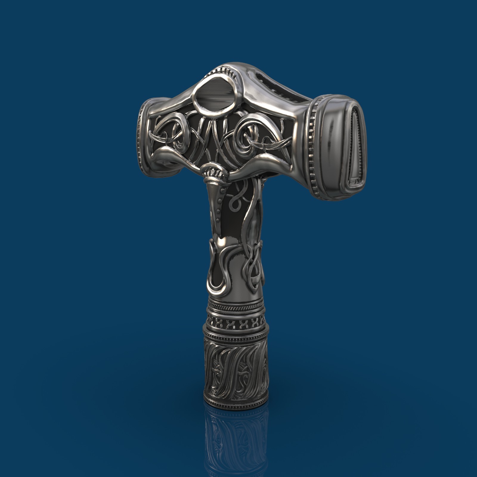 Mjolnir - Thor's Hammer - Solid White Bronze Drum Key