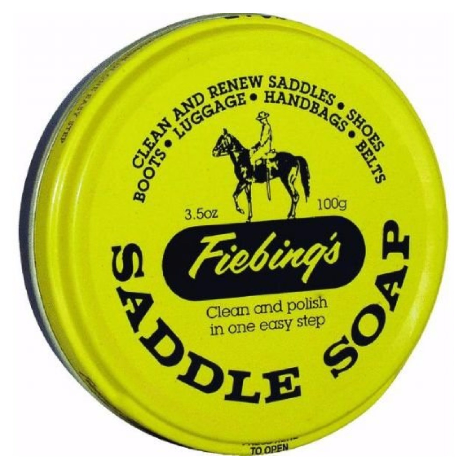 Fiebing's Saddle Soap Yellow 3.5 oz  Polish and Clean Leather  Revives Color