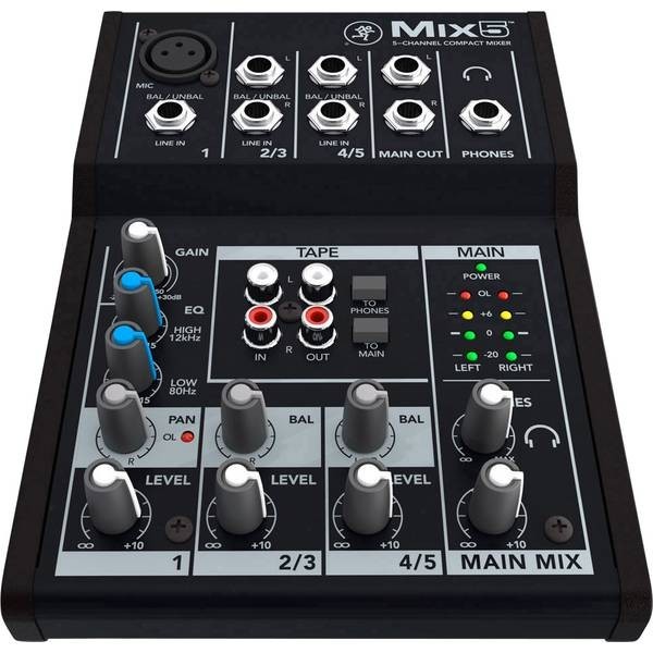 Mackie MIX5 Used DJ Mixer - 5 Channels, Very Good Condition