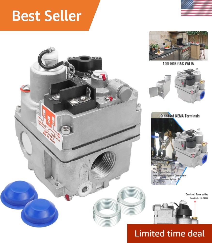 Versatile 700-506 Gas Valve, 720,000 BTU, Fits Various Gas Types - Robertshaw