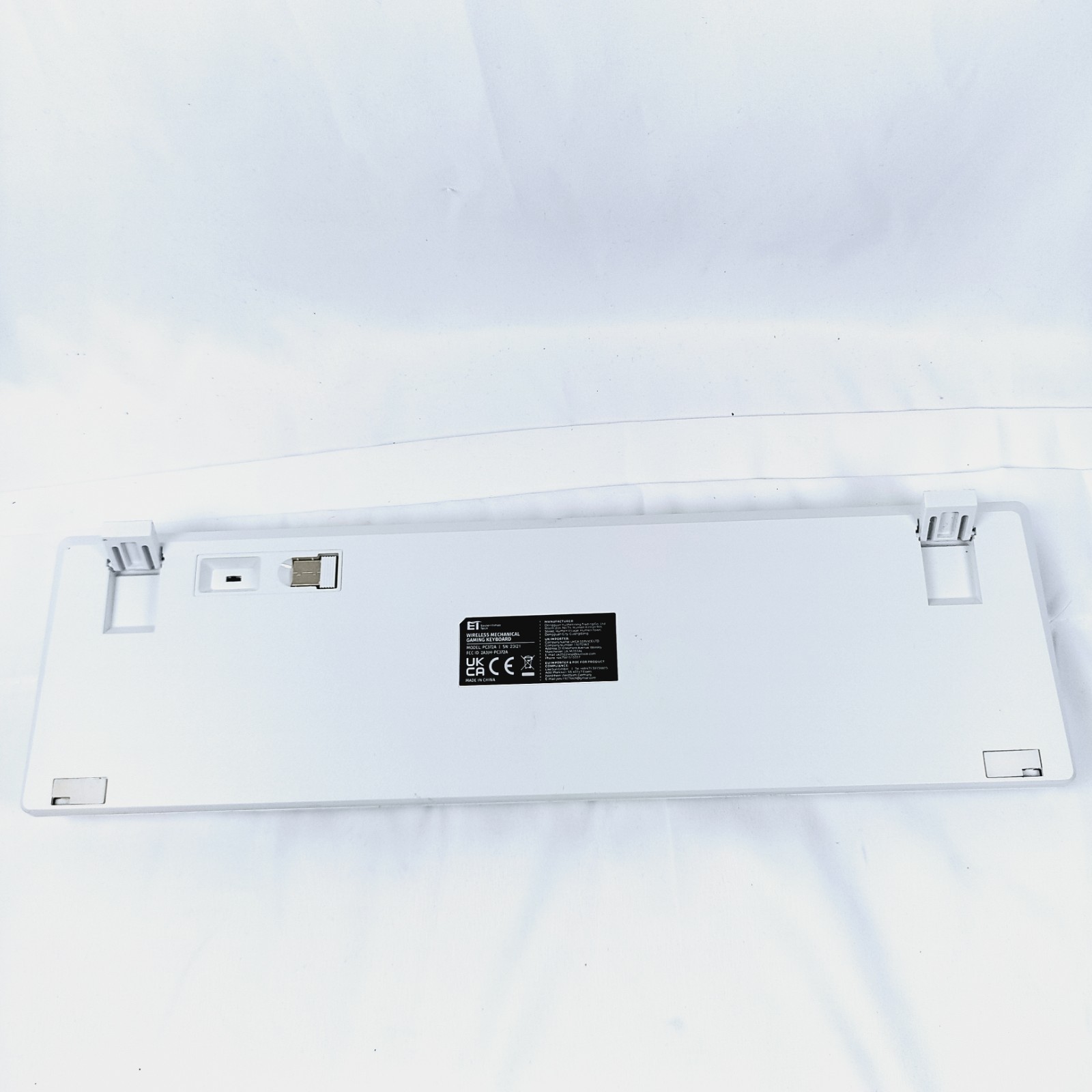 ET Tech PC372A Wireless Mechanical Gaming Keyboard White Gray Tested EUC