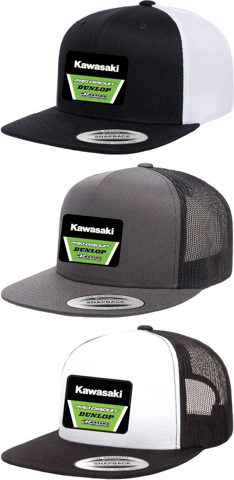 Factory Effex Kawasaki Team Snapback Hat -  Mens Lid Cap