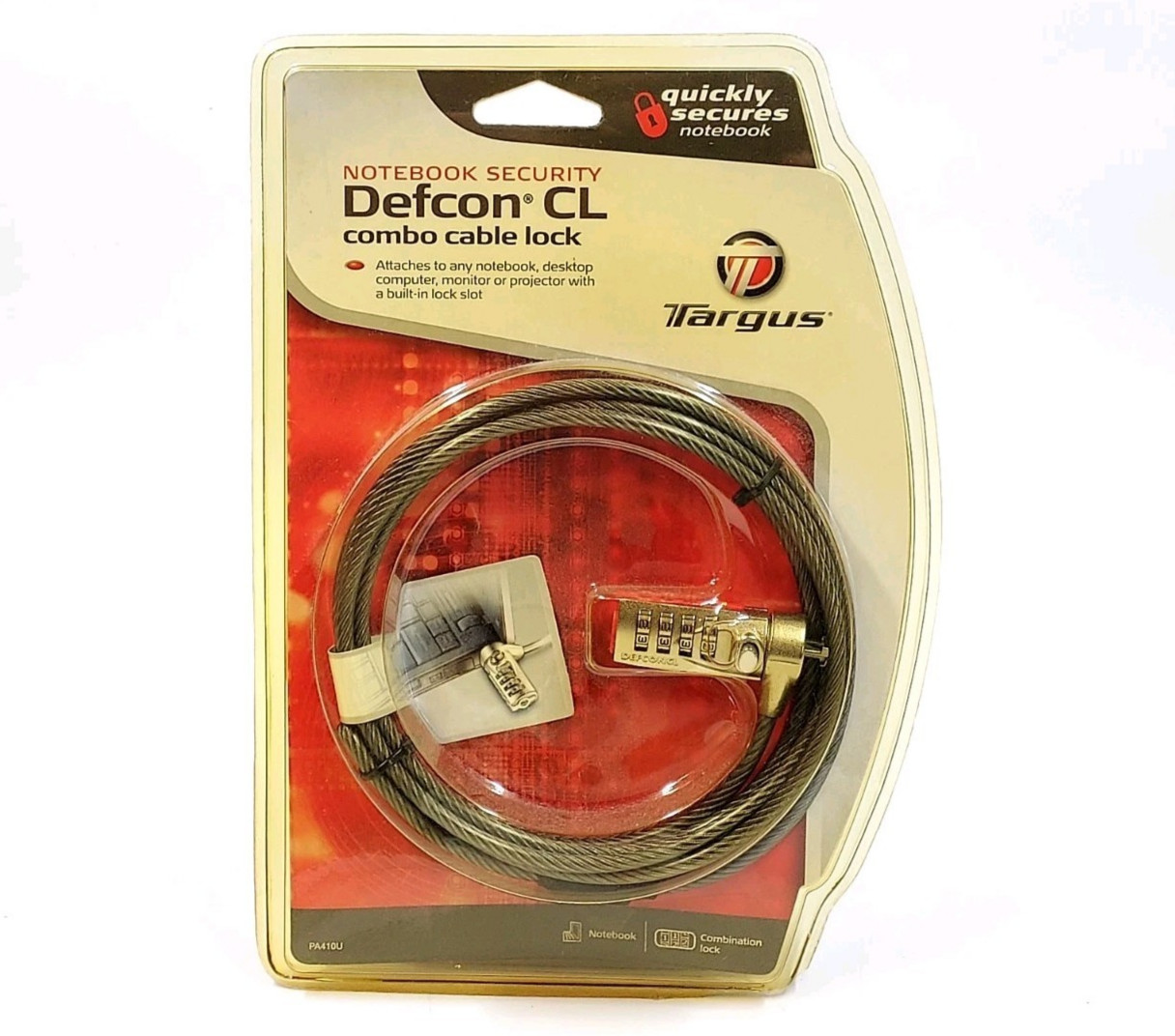 New Targus Defcon CL Laptop Cable Lock Ultrabook Compatible Estate Find