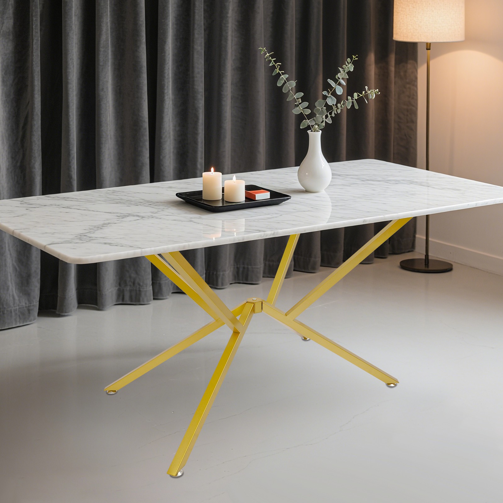 Floorstanding Metal Table Legs, Table Crossed-leg, Modern Table Legs Gold