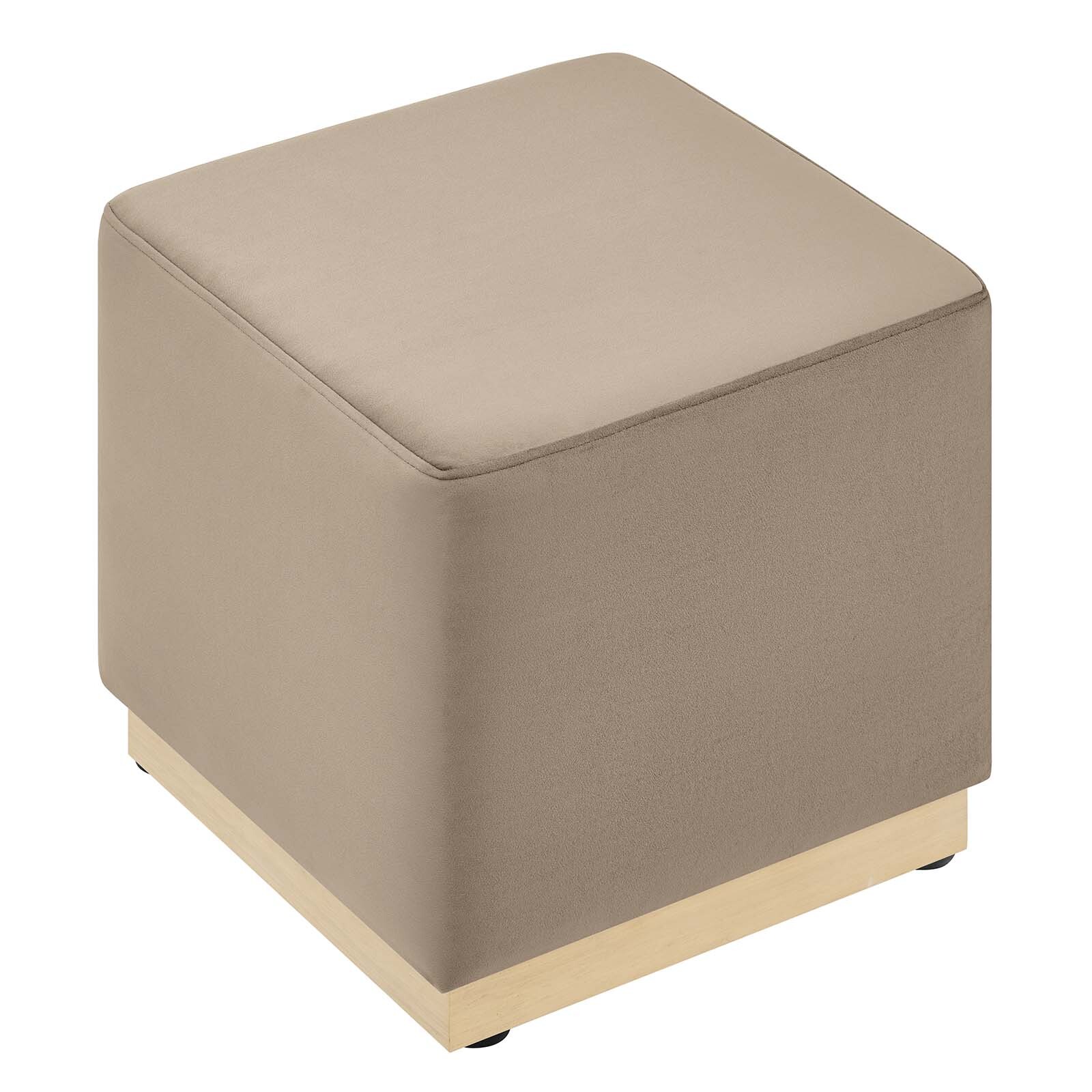 Modway 17" Square Performance Velvet Upholstered Ottoman