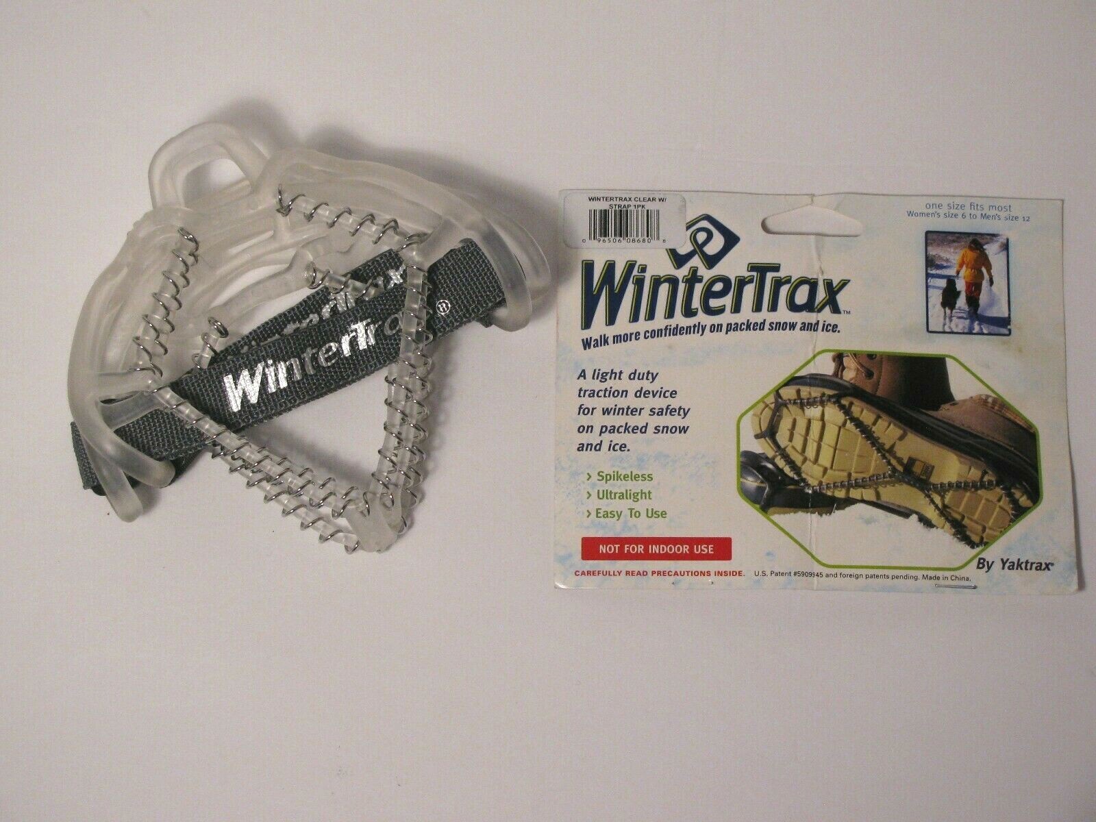 WinterTrax by Yaktrax Safety Traction Snow Boots Shoes Clear Ultralight 1 Pr NEW
