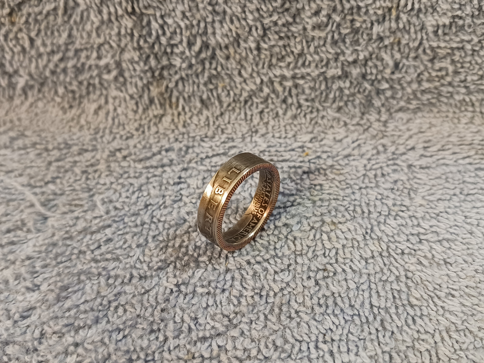1985 Washington Quarters, coin ring, size 7