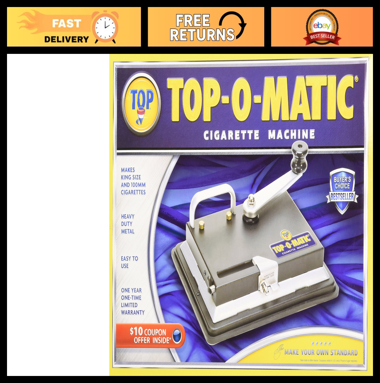 Cigarette Rolling Machine - Easy to Use, Portable, Manual Tobacco Roller