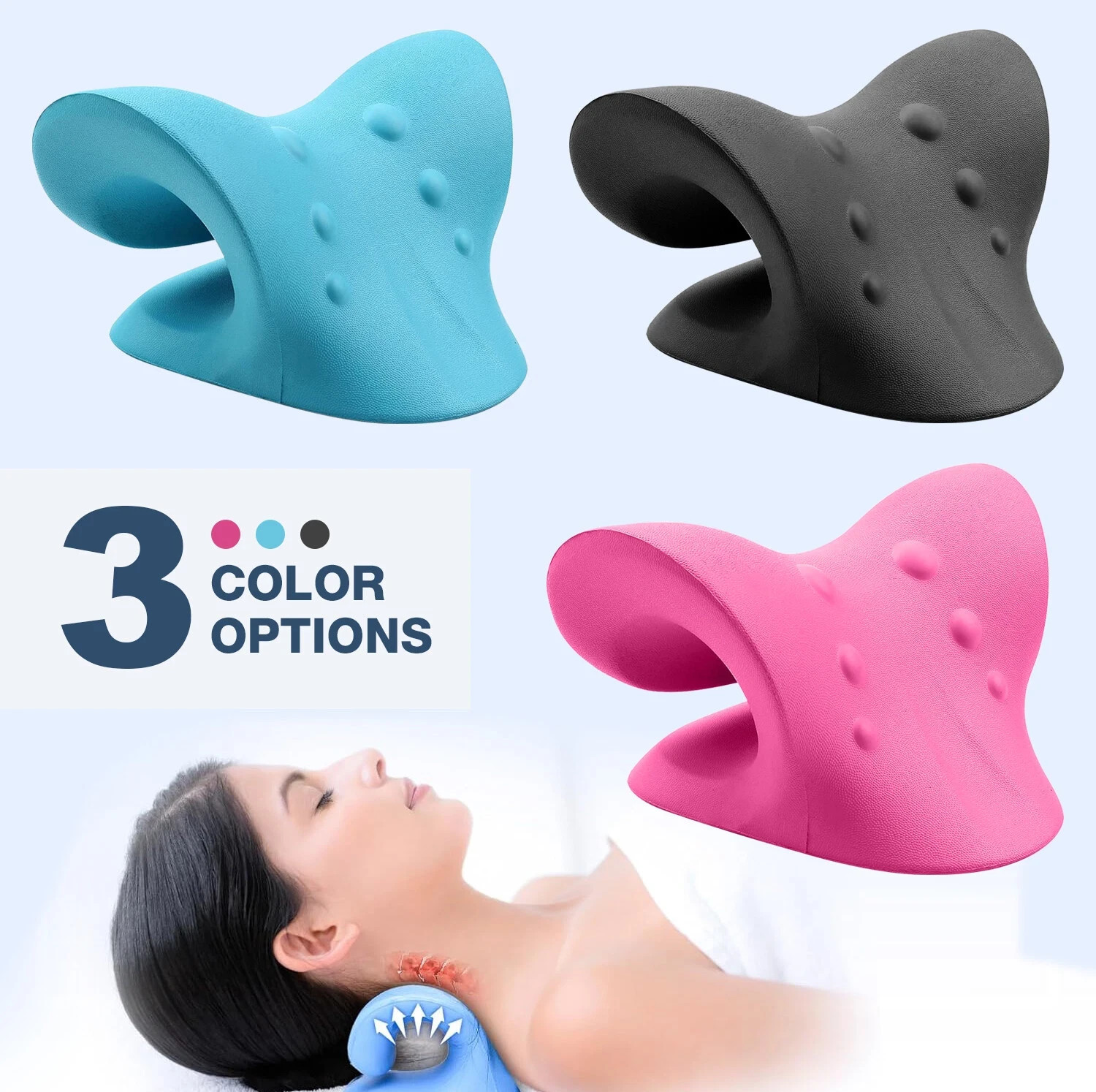 Cervical Neck Pillow STRETCHER Traction Device Brace Support Pain Relief Massage